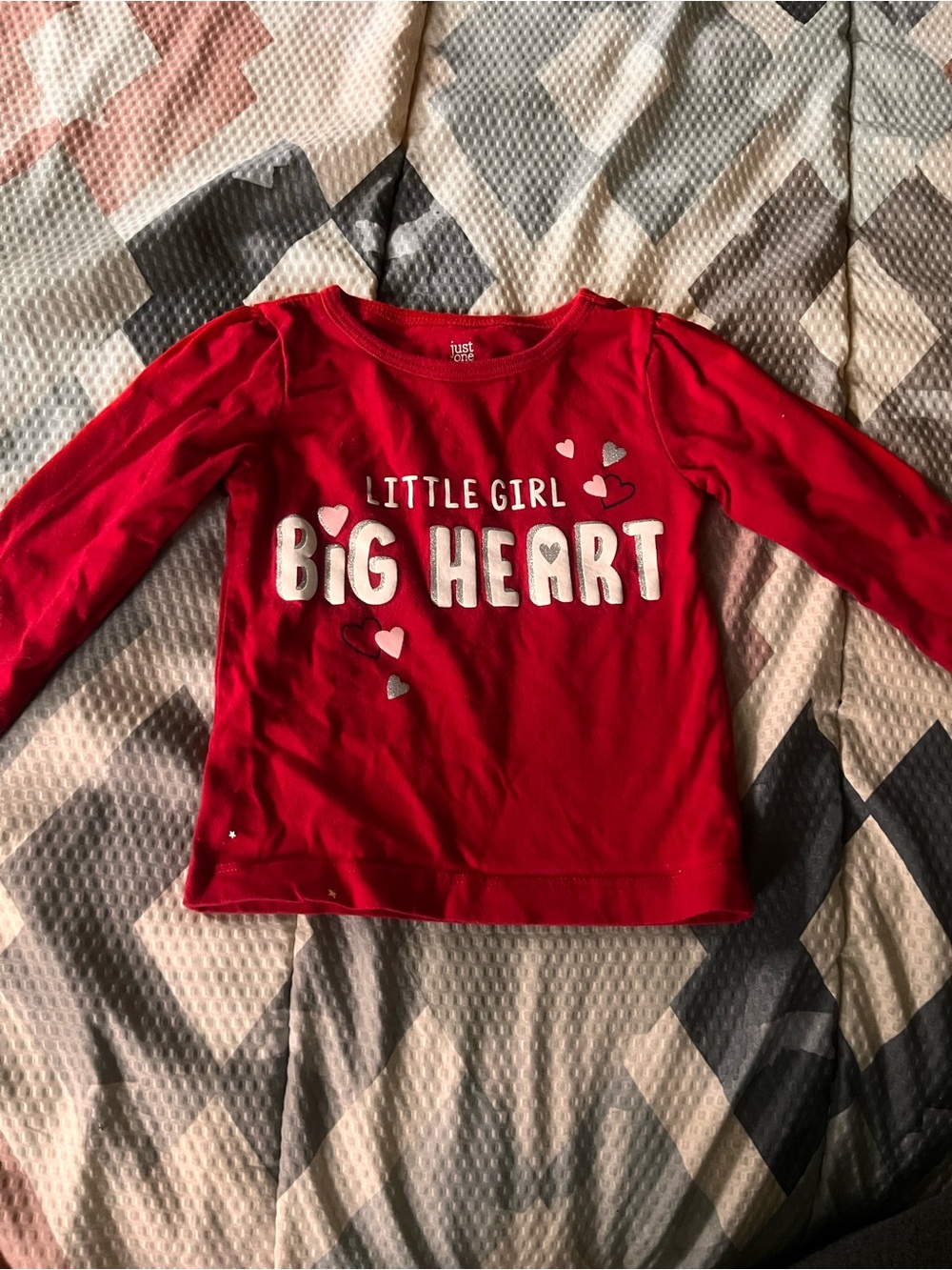 Carter's Red 'Little Girl Big Heart' Long-Sleeve Tee